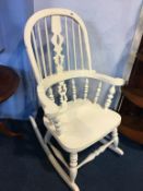 Painted pine rocking chair