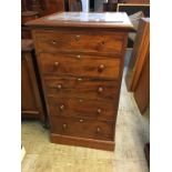 Mahogany cabinet, the opening door moulded with five dummy drawers, fitted with Bramah lock