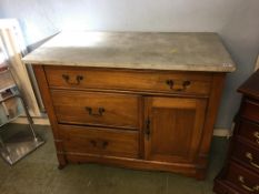 Edwardian marble top wash stand, 92cm wide, 46cm deep, 76cm high