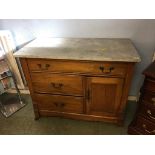 Edwardian marble top wash stand, 92cm wide, 46cm deep, 76cm high