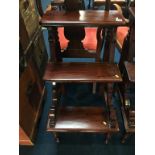 Set of mahogany library steps