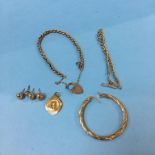 Assorted gold jewellery, 15g