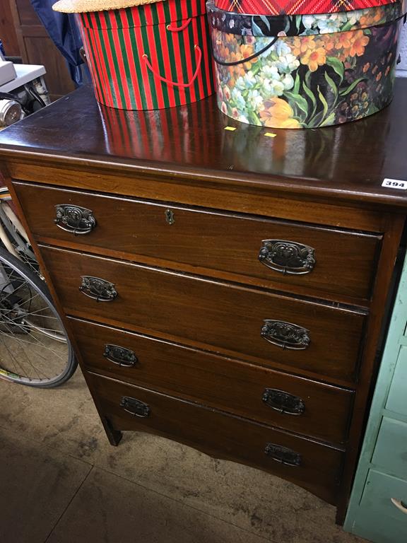 Mahogany chest of drawers 77cm x 46cm deep