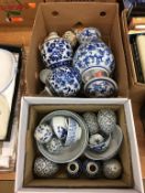 Quantity of assorted reproduction blue and white china