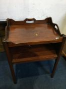 Reproduction mahogany two tier side table