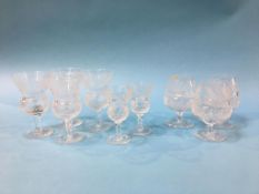 Nine various Edinburgh 'Thistle' glasses