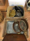 Assorted copper cookware etc.