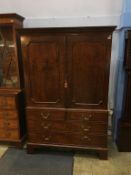 Mahogany linen press, 133cm wide x 62cm deep x 196cm high