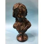 Bronze style bust of a Child