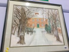 Watercolour, Jarrow Hall, unsigned, 62cm x 53cm