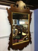 Reproduction Georgian mahogany mirror, 103cm x 59cm