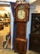 Walnut long case clock, with swan neck pediment, eight day movement, signed G. Allen, Barnsley