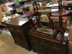 Oak Old Charm TV cabinet and hi fi cabinet etc.