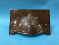 Art Nouveau copper fire hood