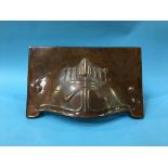 Art Nouveau copper fire hood