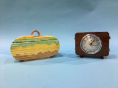 Beswick decorative biscuit barrel and a decorative Ferranti clock