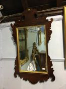 Reproduction Georgian mahogany mirror, 103cm x 59cm