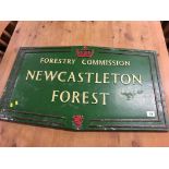 Cast aluminium sign 'Newcastleton Forest'