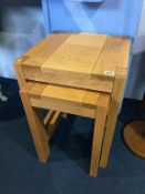 Modern oak nest of two tables