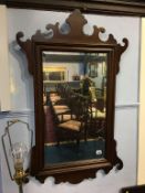 Reproduction Georgian mahogany mirror, 104cm x 65cm