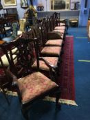 Set of eight reproduction mahogany dining chairs (6+2)