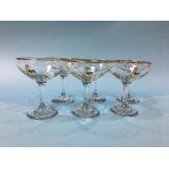 Six Babycham glasses