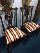 Pair of reproduction mahogany chairs