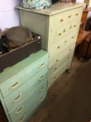 Two painted chest of drawers