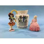 Royal Doulton sea shanty jug and two figures