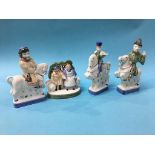 Four Rye pottery figures