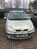 Renault Megane Scenic, MW02 HWC, one key, SORN, no MOT, 50,341 miles, no V5