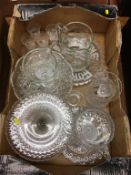 Assorted pressed and cut glass ware