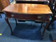 Mahogany bow front side table