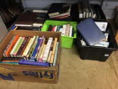 Six boxes of books, assorted