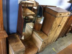 Walnut dressing chest and gents wardrobe