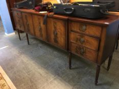 A reproduction mahogany sideboard, 214cm length