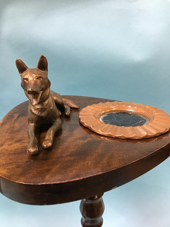 Two turned wood ashtray stands, each surmounted with a dog on one and a fawn on the other - Image 4 of 4