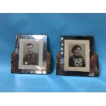 A pair of Barbola style hanging photo frames