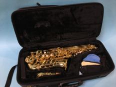 A Jupiter saxophone and fitted case