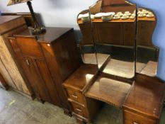 Oak dressing chest and gents wardrobe