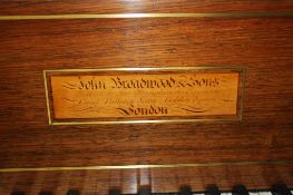 A John Broadwood and Sons, London, mahogany square piano, with ornate brass locks and supported on