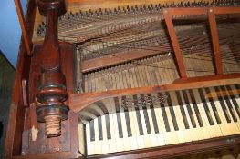 A mahogany cased square piano by Thomas D'Almaine and Company, 20 Soho Square, London, supported