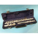 A Rudall, Carte and Co. Ltd 'Graduate' flute and fitted case