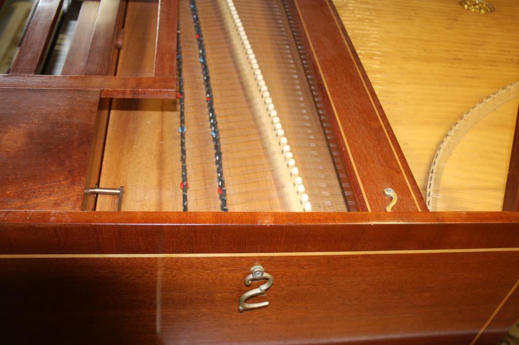 A Johannes Morley 'Londini Fecit' Harpsichord, the outer mahogany case with fruitwood stringing - Image 8 of 11