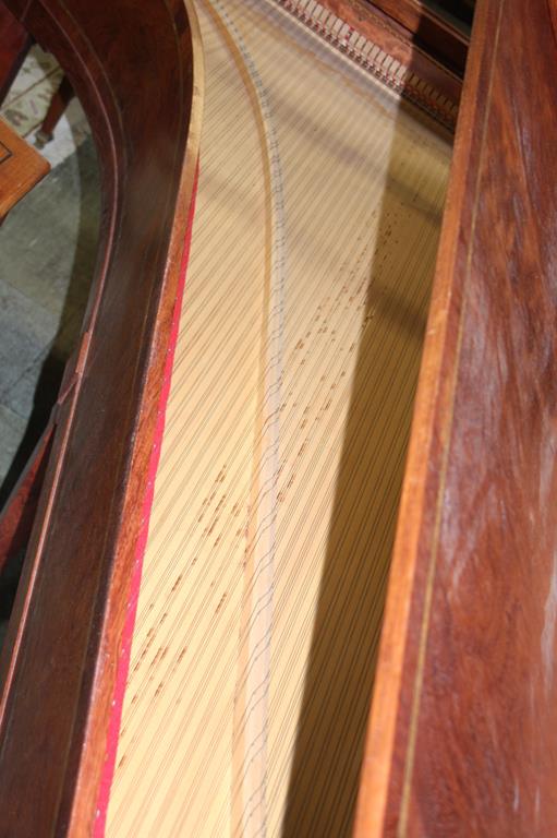 A piano by Dennis Woolley Dent (dated 1994), in a walnut case, supported on square tapering legs. - Image 7 of 9