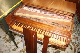 A mahogany (kit) harpsichord with base (no bolts). 211cm length x 86cm wide