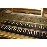 A Harpsichord by Robert Deegan of Lancaster, MCMXCV, the gold coloured outer case decorated with