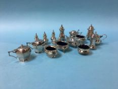 Collection of silver cruets etc., approx. 14oz