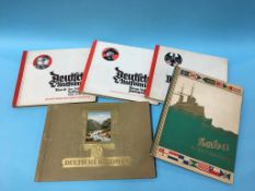 Five German cigarette card albums, including Saba Schiffsbilder etc.
