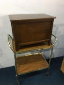 Drinks trolley and a mahogany work box